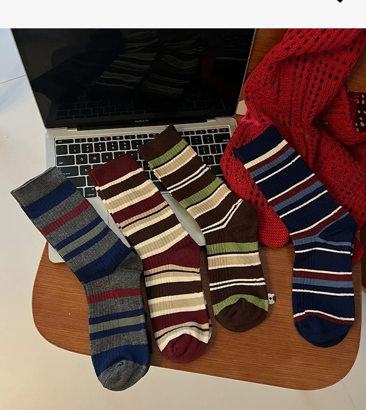 Calcetines stand one piece generation vintage crash color calcetines rayas medias de mujer ins tidal otoño invierno algodón personalidad academia viento largo staps staps calcetines one piece generation pic 21