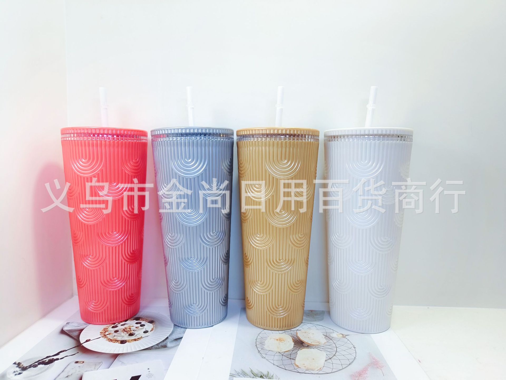 New best-selling large-capacity fashionable straw cups for foreign trade, simple commuting drinking cups, and large-capacity household straw cups pic 4