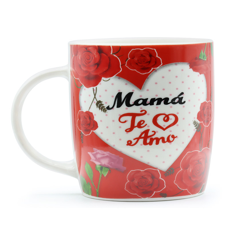 西文母亲节杯子西语母亲节马克杯礼品陶瓷杯牛奶杯带硅胶盖柄勺套装礼物支持定制logo免费设计详情2