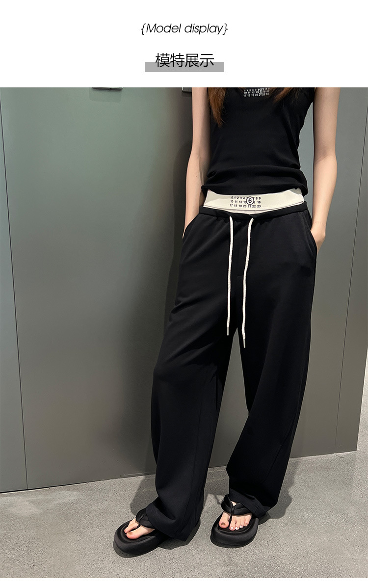 JVV SISTER十三行2024年夏季新款高腰拼接休闲直筒长裤女51938详情9