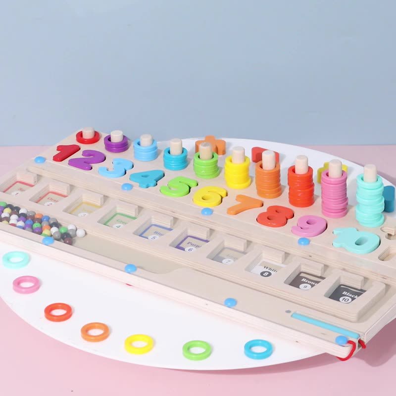 儿童益智木质制场景迷宫桌面玩具走珠专注力训练磁力运笔滚珠批发详情8