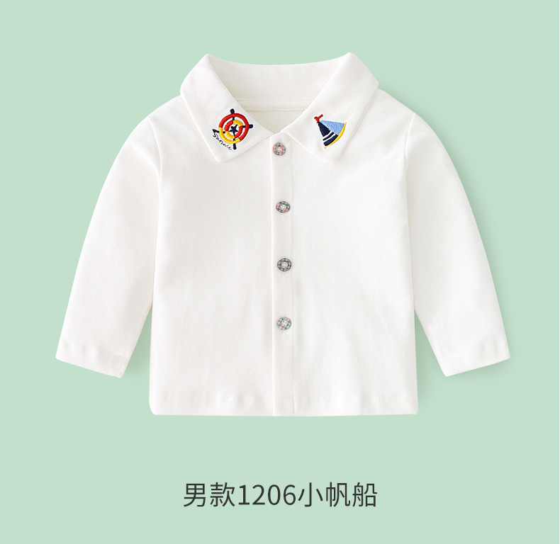 婴儿衣服春装宝宝打底衫翻领儿童卡通长袖衬衫纯棉男女童T恤上衣详情17