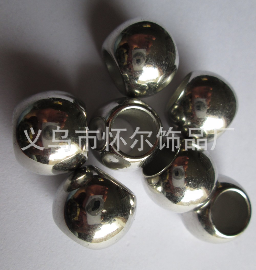 CCB电镀大孔珠 吊孔 塑料珠子合金配件 异形花 五角星 桃心珠子详情26