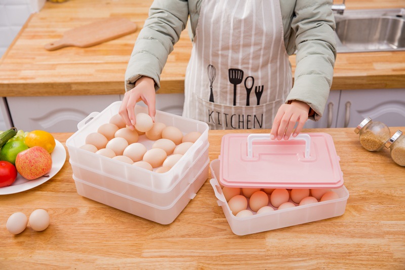 鸡蛋盒饺子盒冰箱保鲜收纳盒冻饺子馄饨盒分格托盘0750详情6