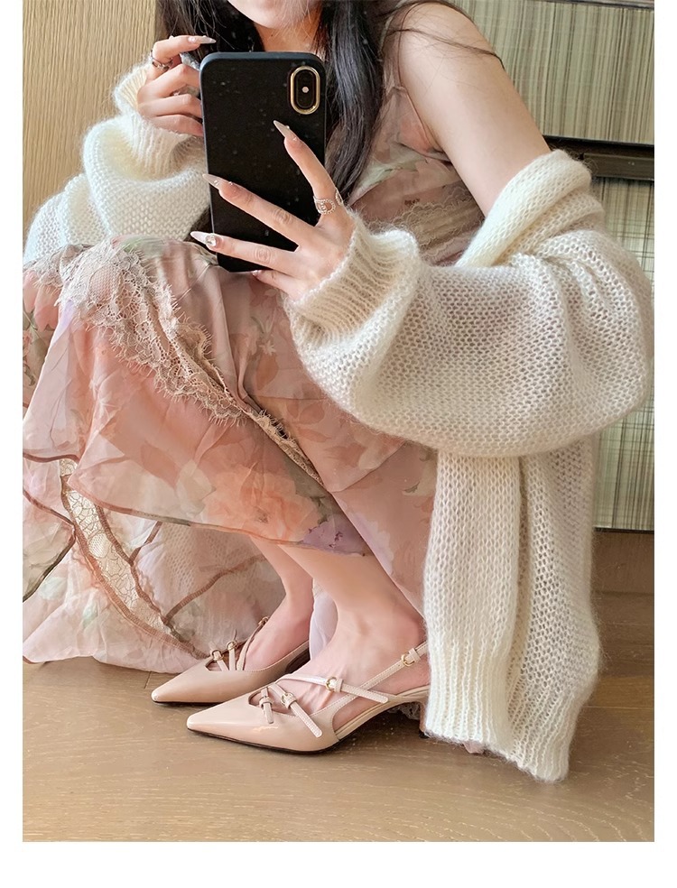 时尚真皮女鞋气质单鞋凉鞋女一字带尖头高跟鞋细跟女鞋2024春夏季详情46