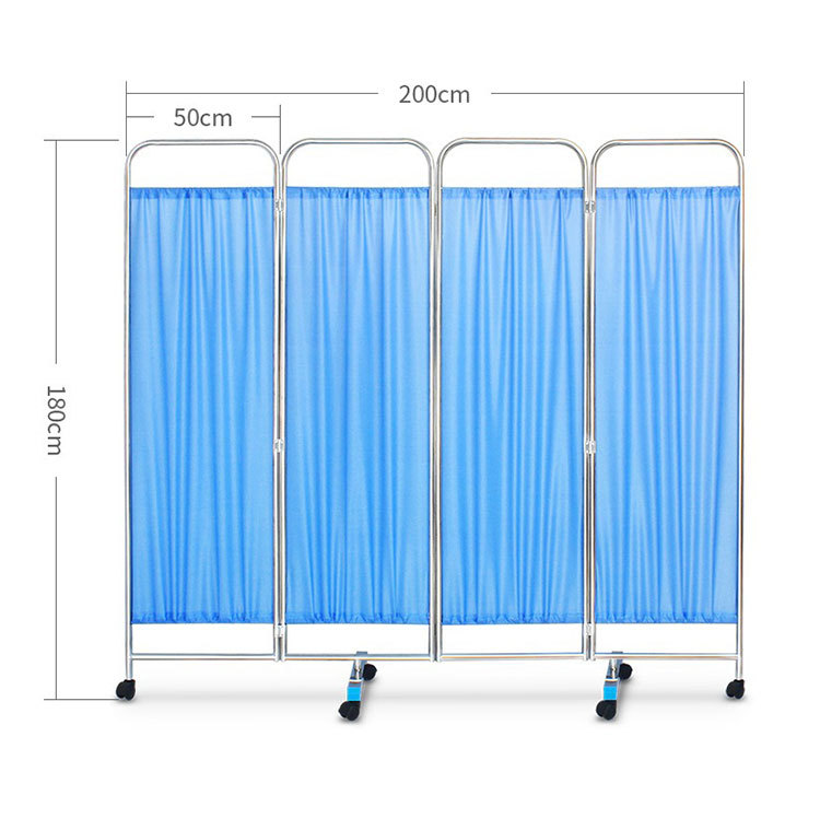 医院不锈钢屏风诊所美容院可移动隔断卫生室病房推拉折叠屏风金属详情14