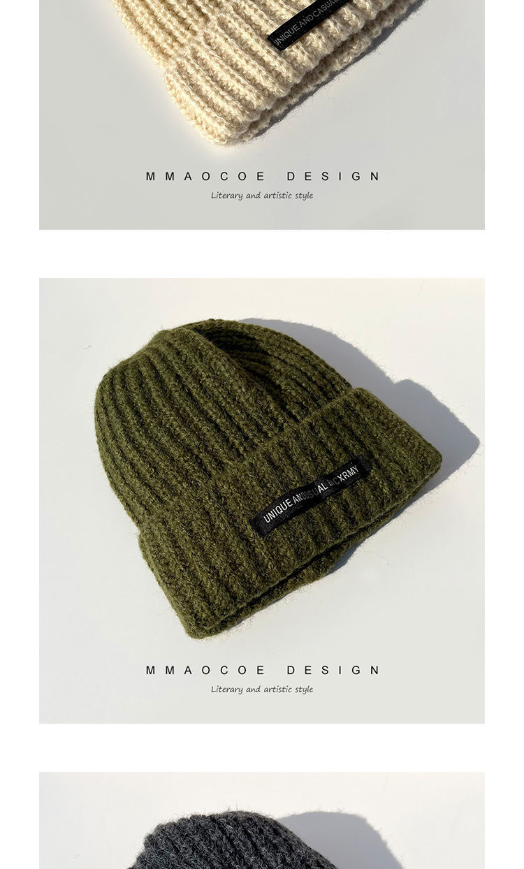 This autumn and winter Korean-style Instagram versatile and fashionable woolen hat is a loose and warm knitted cap pic 10