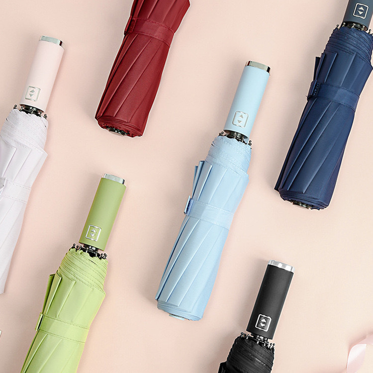 全自动十骨雨伞折叠太阳伞防晒防紫外线晴雨两用黑胶遮阳伞详情3