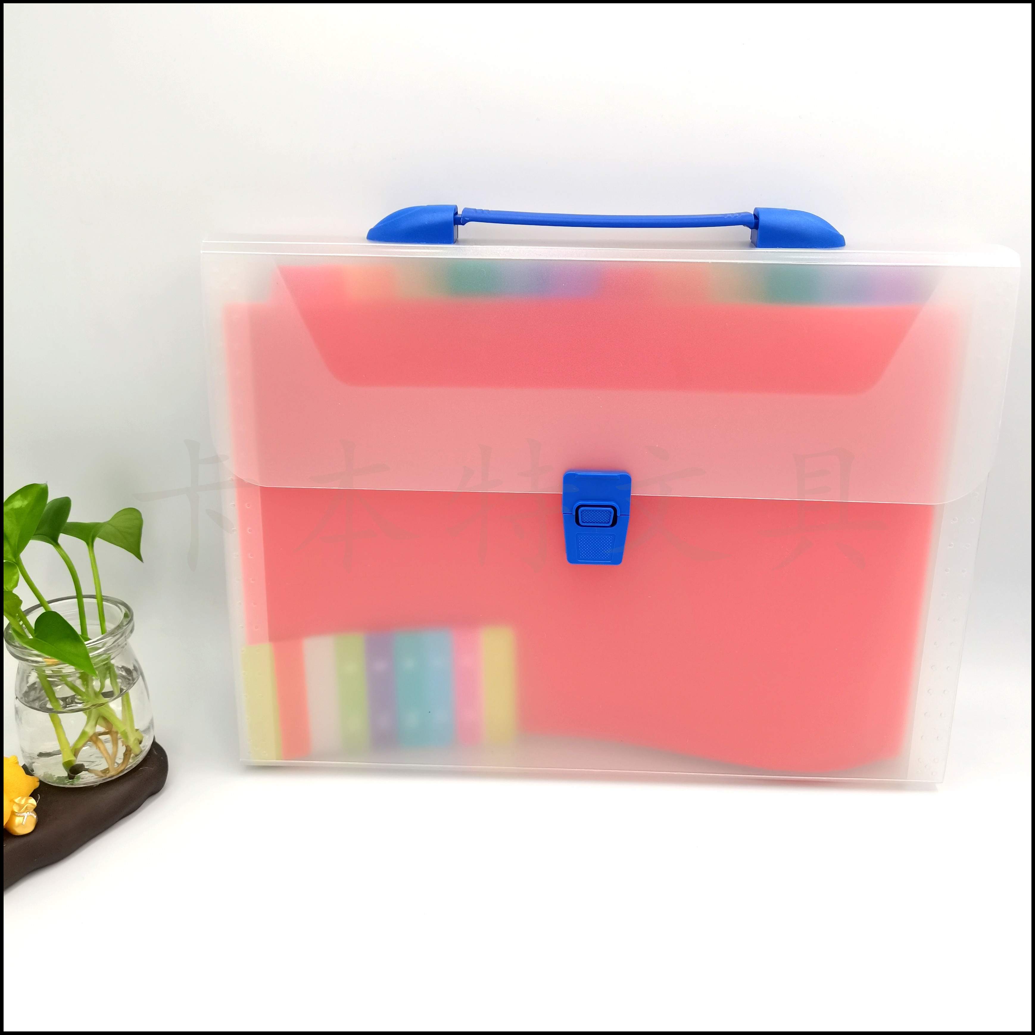 Frosted transparent organ bag, 13-layer A4 invoice and document bag, storage bag, folder, self-produced and self-sold office handbag pic 3