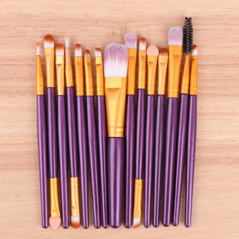 15-piece makeup brush set: eyeshadow brush, eye brush, eyebrow brush, eyelash brush, lip brush, complete set of beauty tools in stock, shanilak pic 16