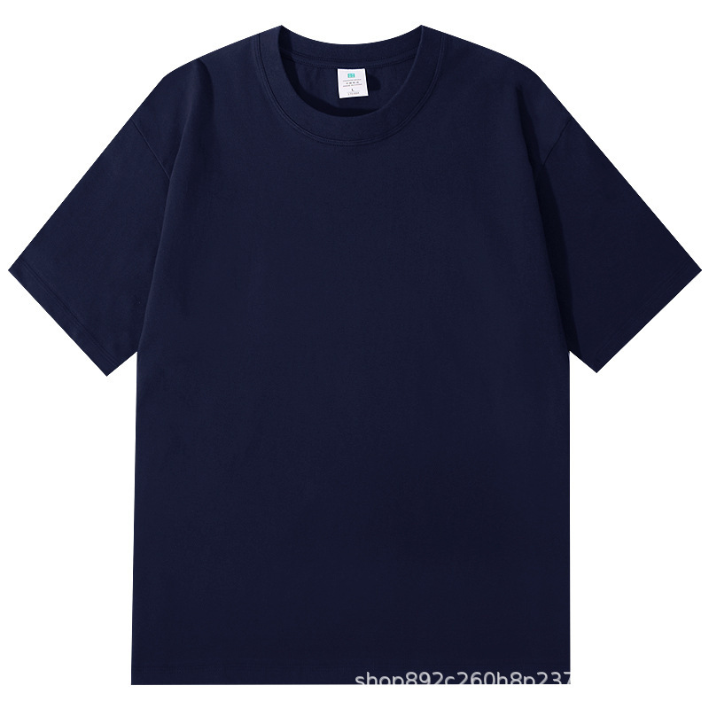 A versatile and casual 250g pure cotton T-shirt for women in summer, featuring a heavy short-sleeved solid white top and loose combed cotton body pic 2