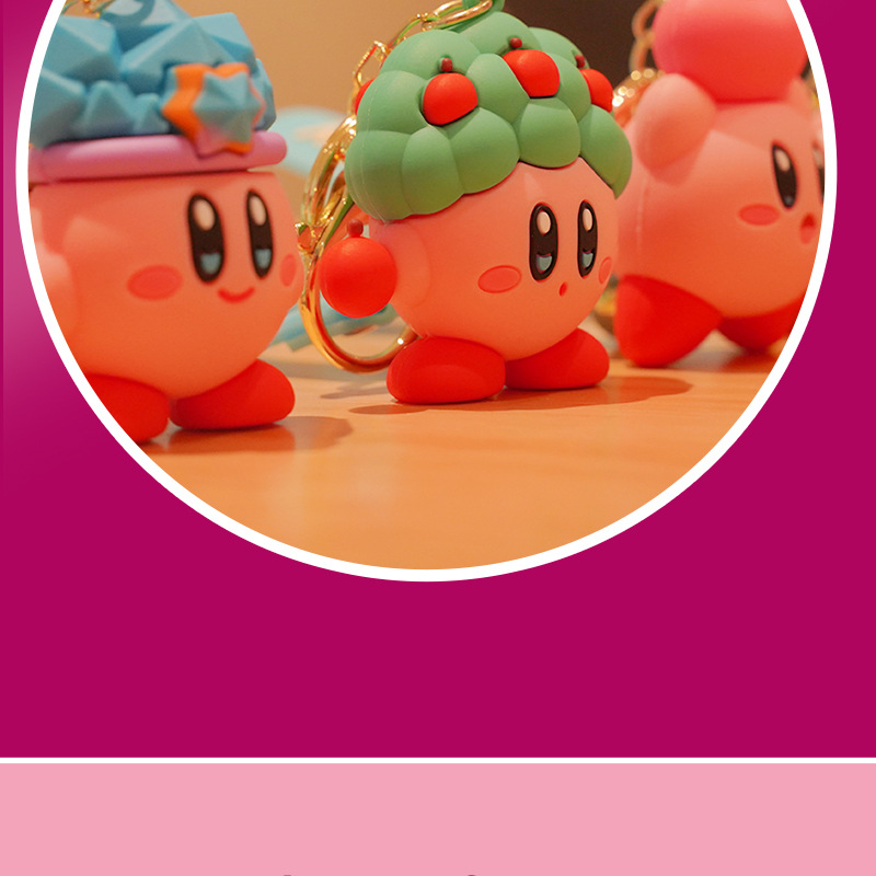 Cute cartoon Star Kirby keychain, Japanese fashion, girlish and adorable bag pendant, car key pendant pic 6