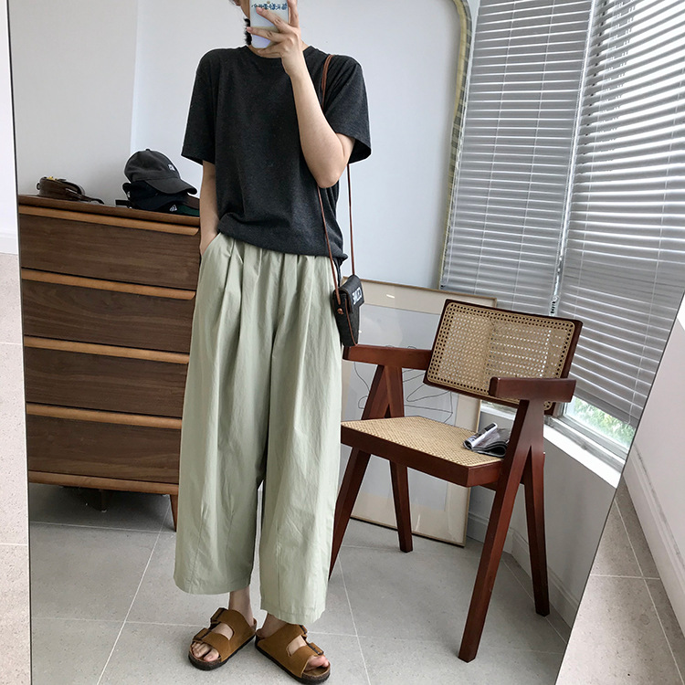 巨百搭轻薄透气酵洗棉小个子奶奶裤九分宽松显瘦休闲裤女夏季薄款详情19