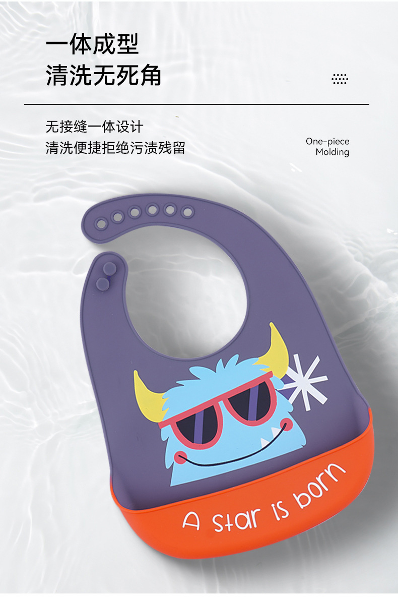 Silicone waterproof baby feeding bib, a perfect saliva bib for infants, children and toddlers in summer. Feeding bib pic 10
