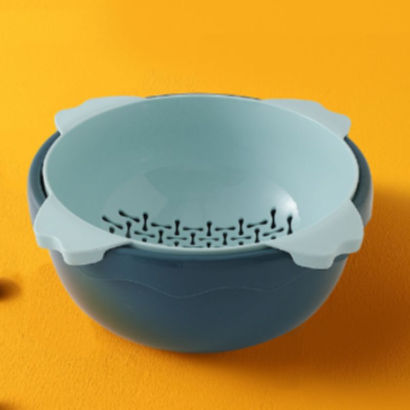 创意双层加厚沥水篮家用厨房塑料多功能镂空沥水篮蔬菜水果清洗篮0779-1详情2