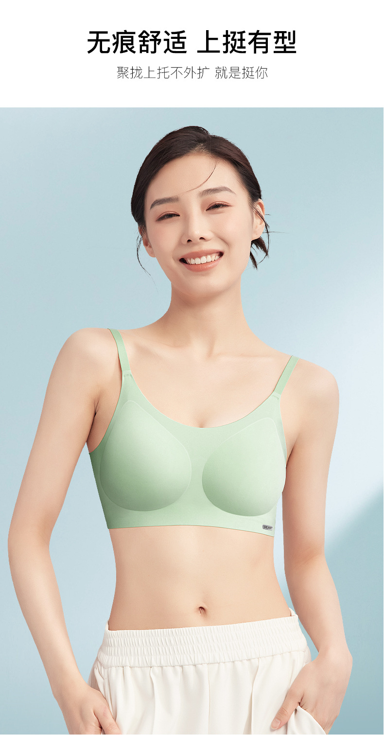 高品质交叉美背无痕内衣女两种穿法大U露背抹胸防走光文胸固定杯详情14