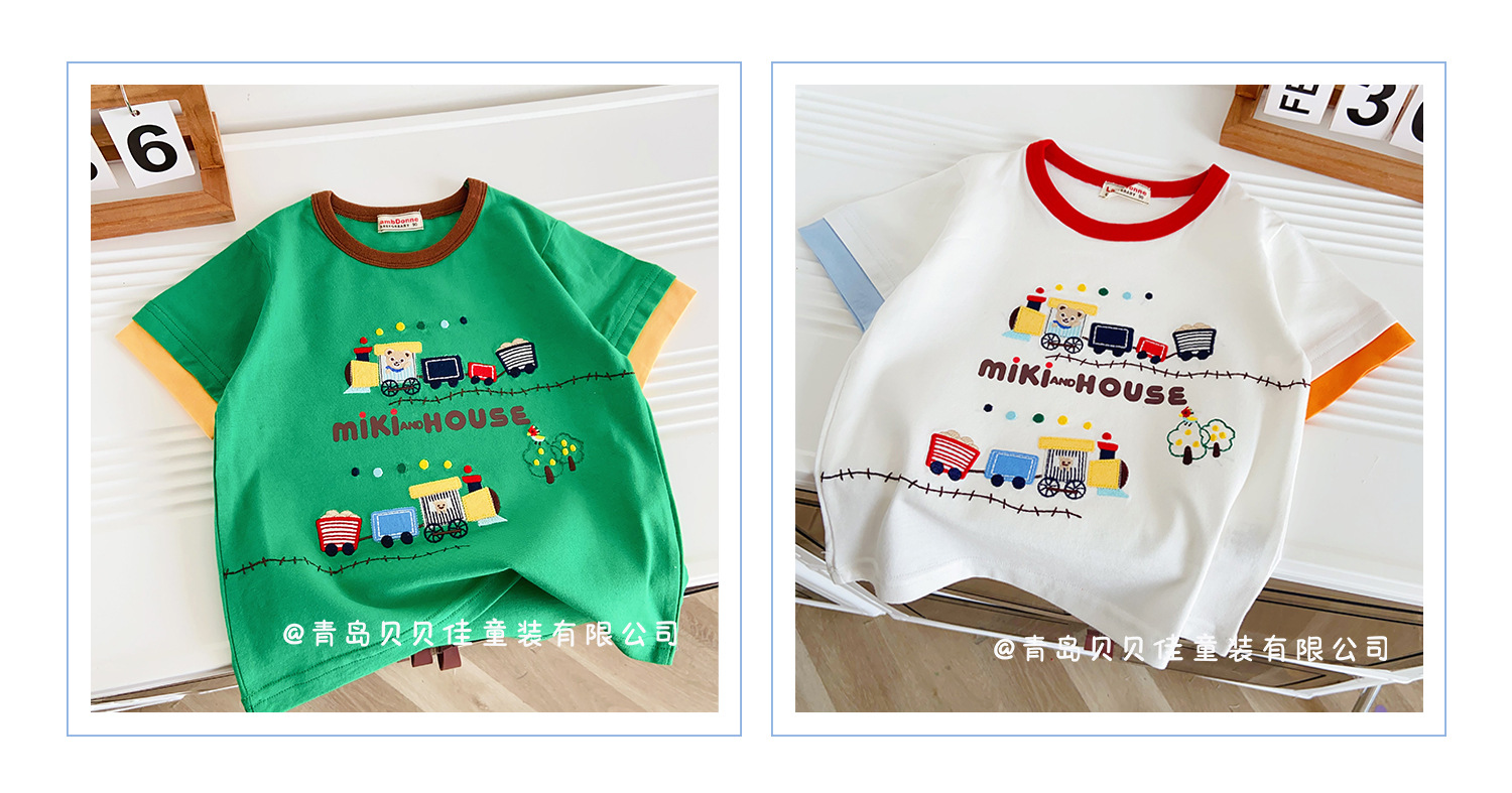 男童短袖T恤日系Miki夏季2024年女童短袖批发中小童外贸童装批发详情18