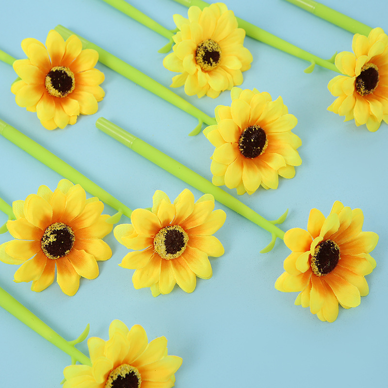 Versión coreana de papelería ZF2185 creativo girasol pluma neutral tela de plástico goma suave emulación girasol pluma de agua pic 6