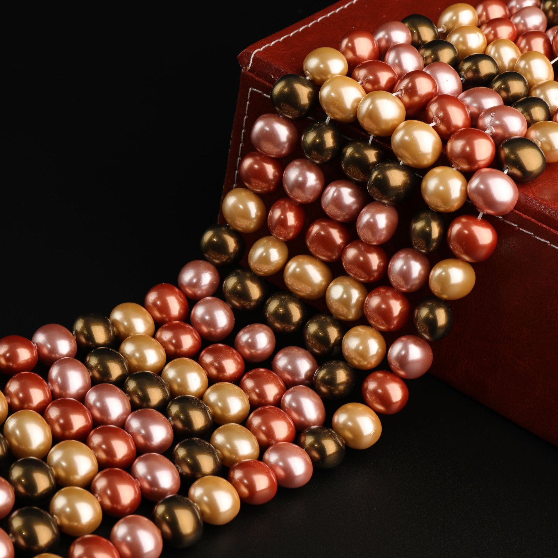 Factory direct supply of broad bean-shaped straight-hole shell pearls, naturally shaped horizontal-hole shell pearls, handcrafted DIY jewelry accessories and beads pic 5