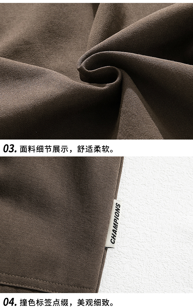 韩路男装大口袋工装短裤男2024夏季新款日系复古宽松休闲五分裤子详情33