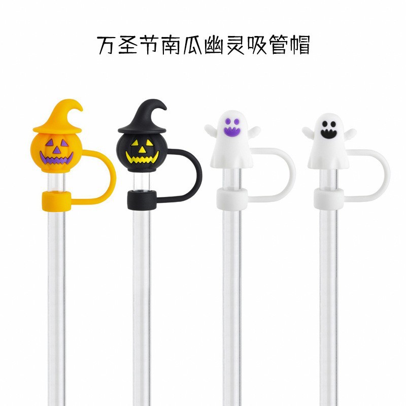 跨境热卖万圣节系列软胶吸管帽8-10mm防尘吸管塞冰霸杯装饰吸管盖卡通吸管塞详情2