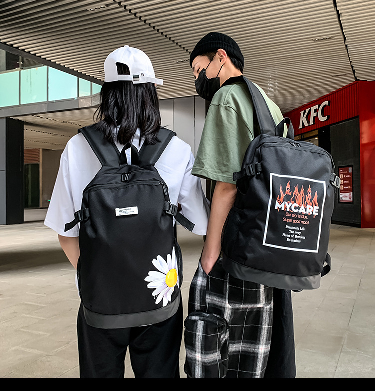 2021 Korean version fashionable couple style cartoon print cool backpack, large-capacity trendy schoolbag for junior and senior high school students pic 13