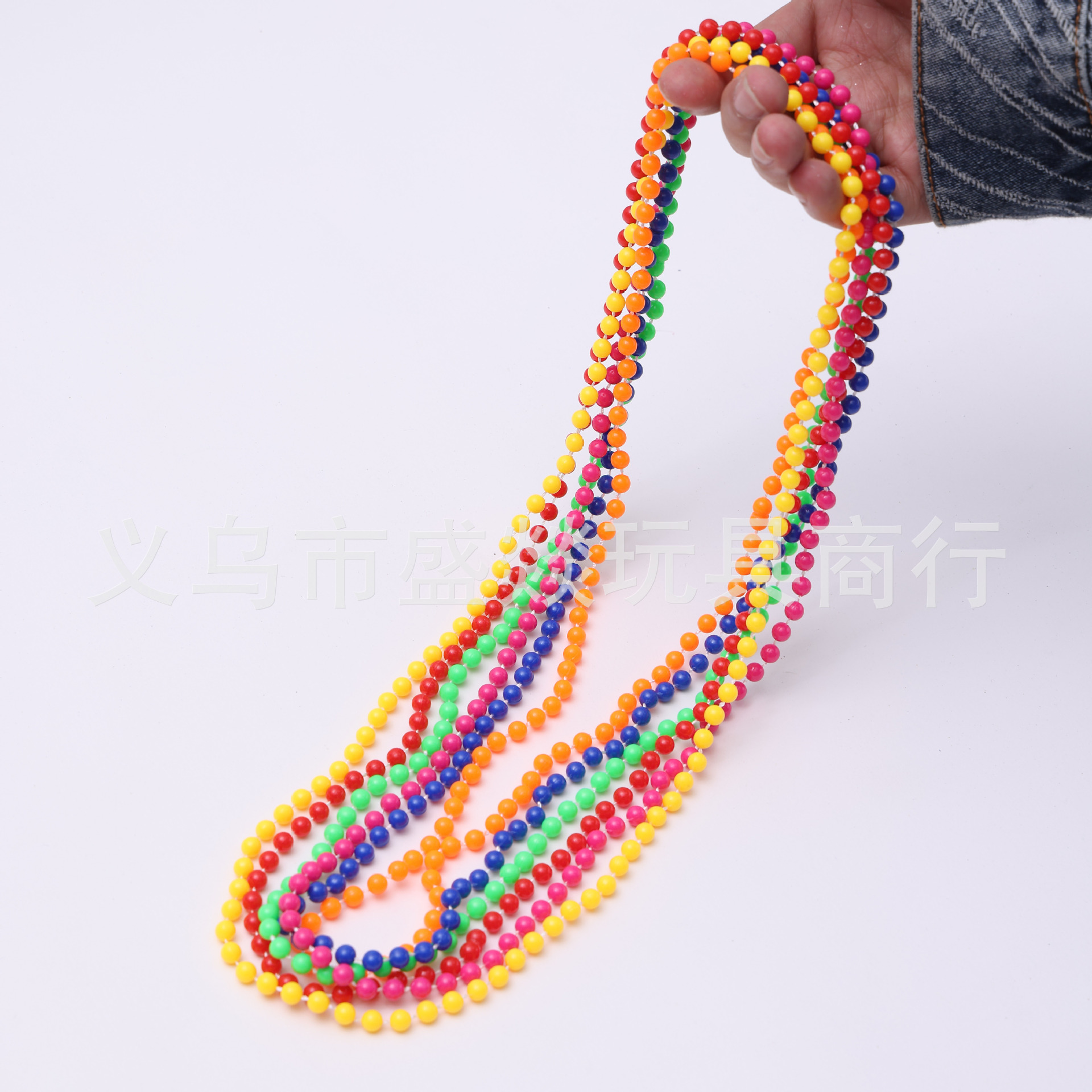 跨境亚马逊实色彩色项链美国独立日狂欢节派对连珠线珠链道具详情3