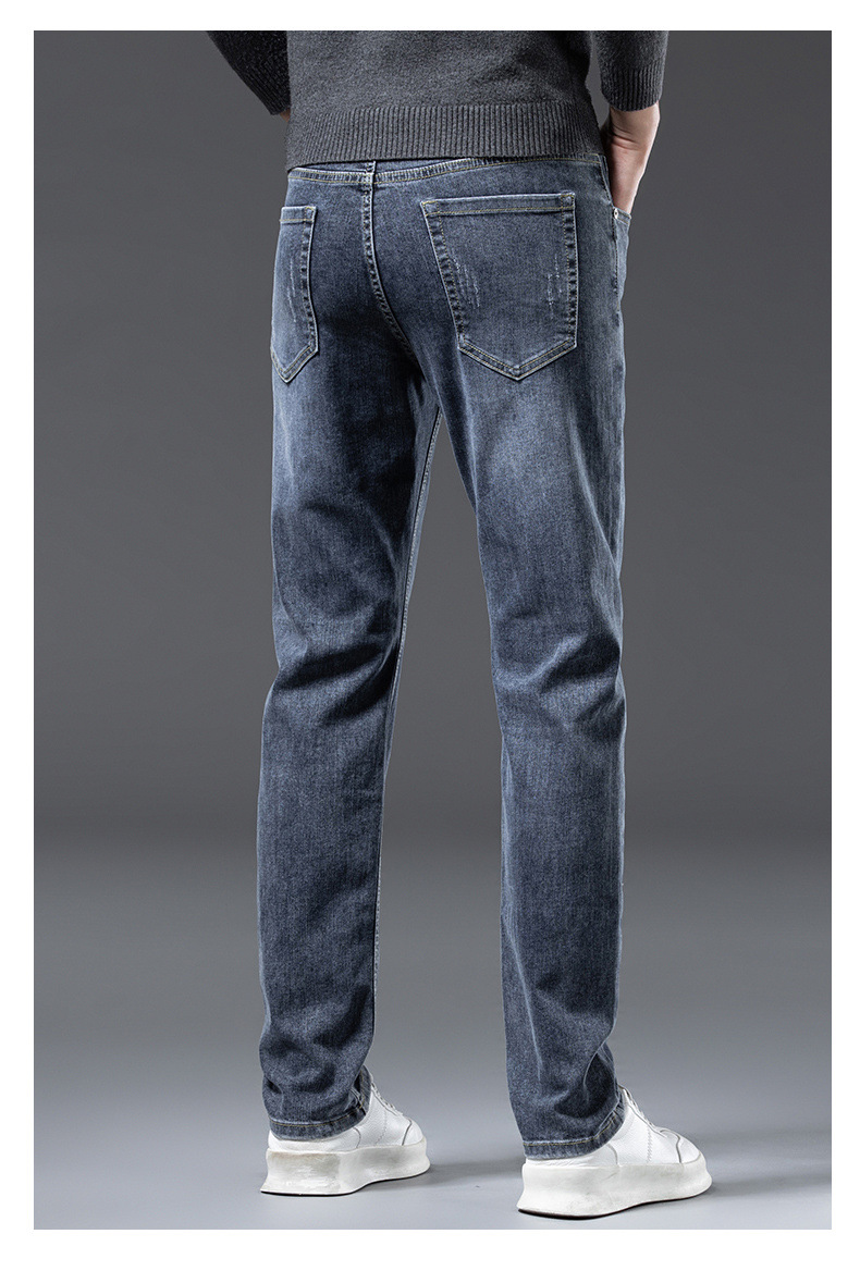高端潮流牛仔裤男士秋冬新款轻奢时尚修身小脚百搭弹力休闲长裤子详情15