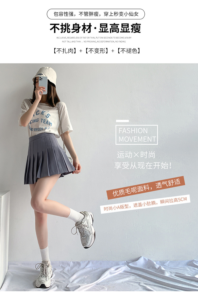 Pleated skirt for women, summer white short skirt, Japanese high-waisted, slimming, new autumn and winter jk plaid large A-line skirt pic 53
