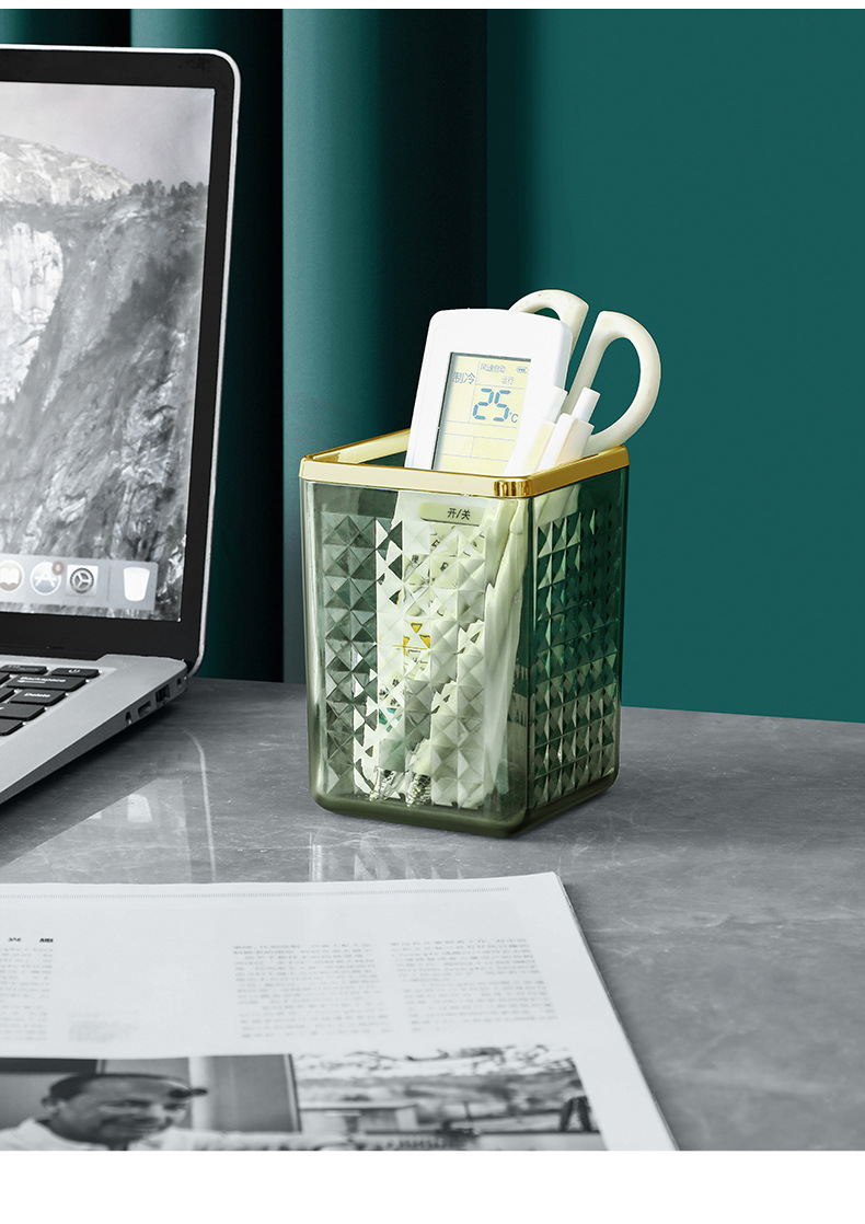 Light luxury style pen holder, office desktop stationery storage box, ins boys', girls', children's desk, makeup brush, Nordic style pic 17