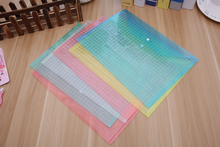 Office supplies, stationery, PVC transparent snap fasteners, 18C file bags, information bags, folders, A4 color, factory direct supply pic 2