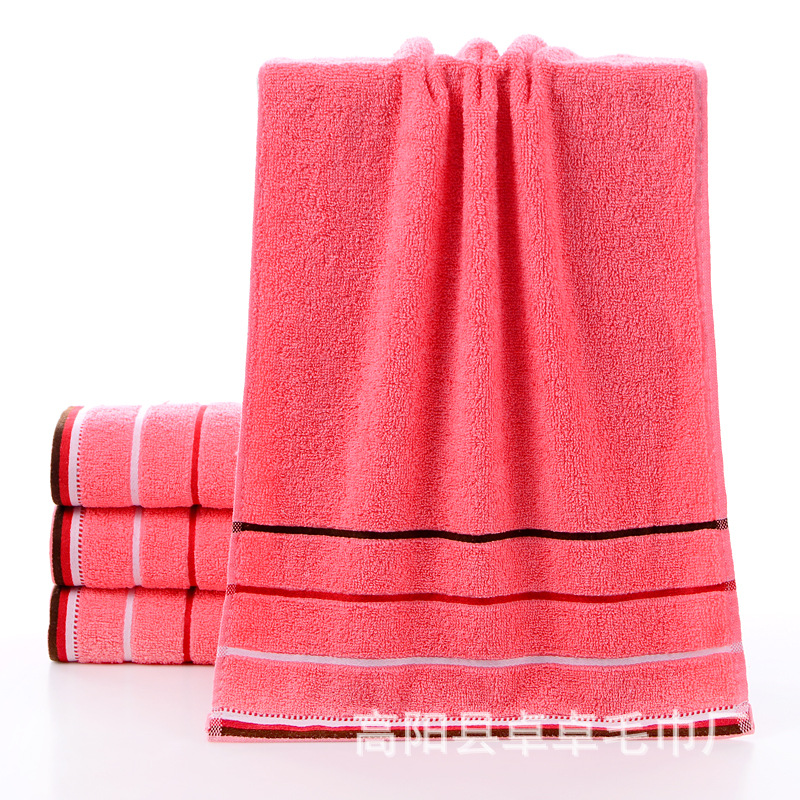 Wholesale of dark-colored parallel three-segment cotton towels in Gaoyang, thickened, street stall return gifts, factory supports consignment and customization pic 3