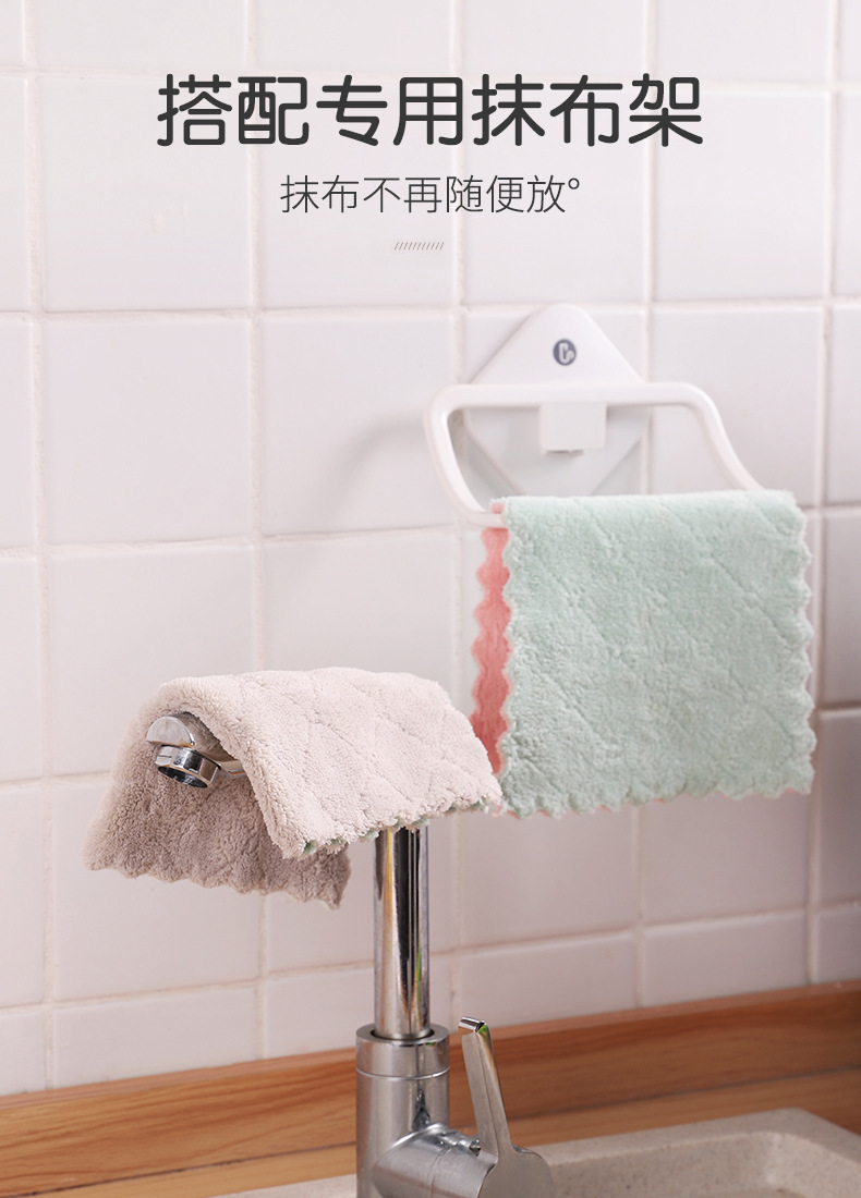 Scouring pads, daily cleaning cloths, kitchen and household absorbent dishcloths, thickened dishwashing towels that do not shed fibers and are easy to clean pic 17
