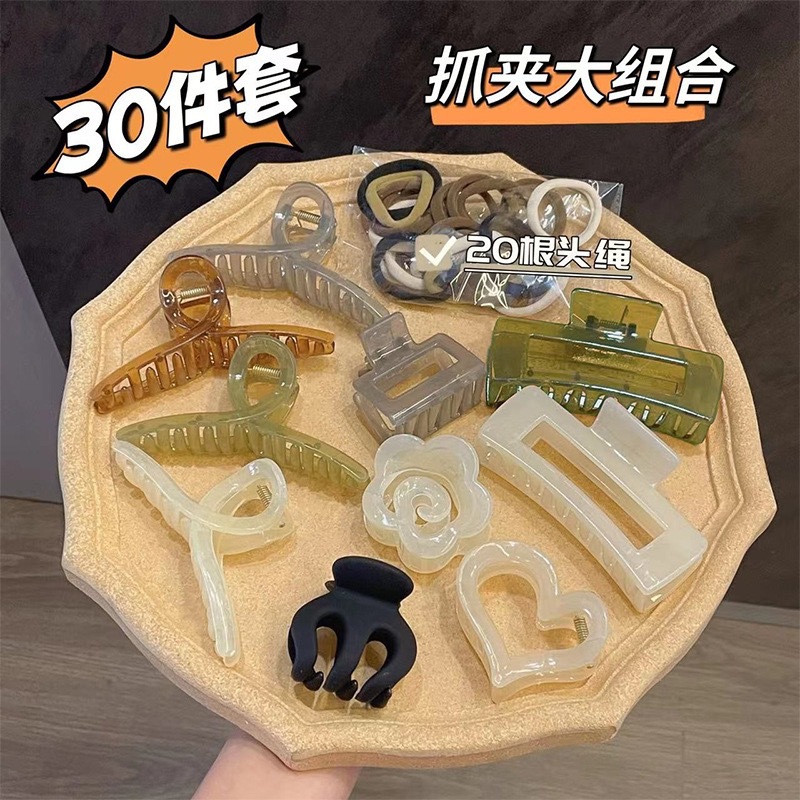 抖音111件套装发夹秋冬新款组合发饰抓夹发圈简约气质头绳详情7