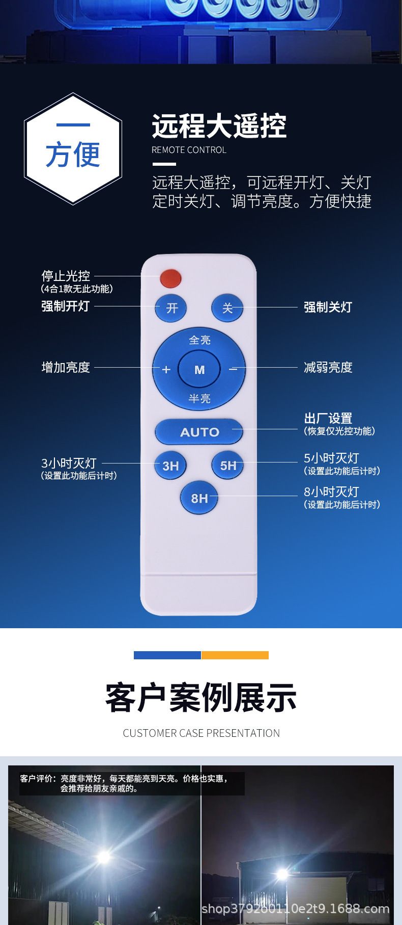 电商新款铝壳透镜款太阳能户外灯 大功率太阳能路灯投光灯批发详情34