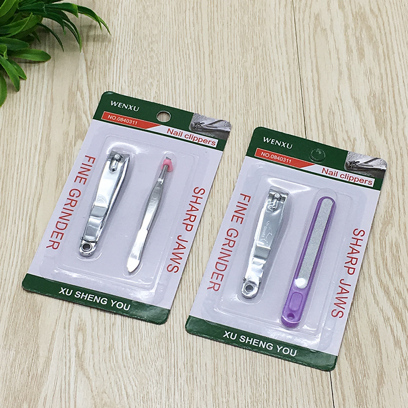 Factory direct sale: Bianxu 0340 stainless steel nail care set, nail clippers and tweezers 2-piece combination set pic 22