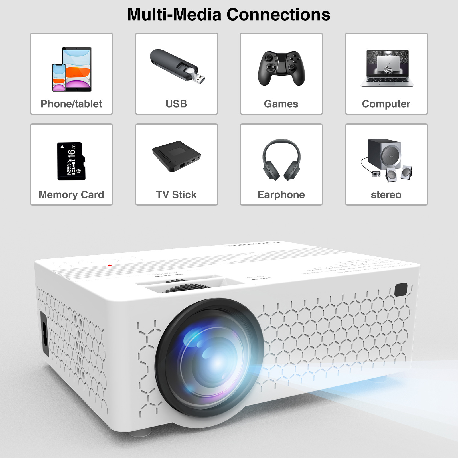 The new A6 projector is a home wifi wireless all-in-one machine and a high-definition 4k mini projector for home use pic 8