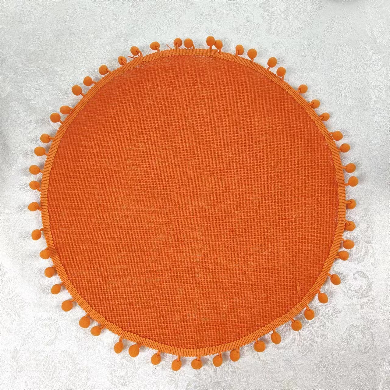 Soft Bohemian round tassel tableware, placemats, heat-insulating and heat-resistant dining table, pp ethnic style pilling, simple and elegant pic 11