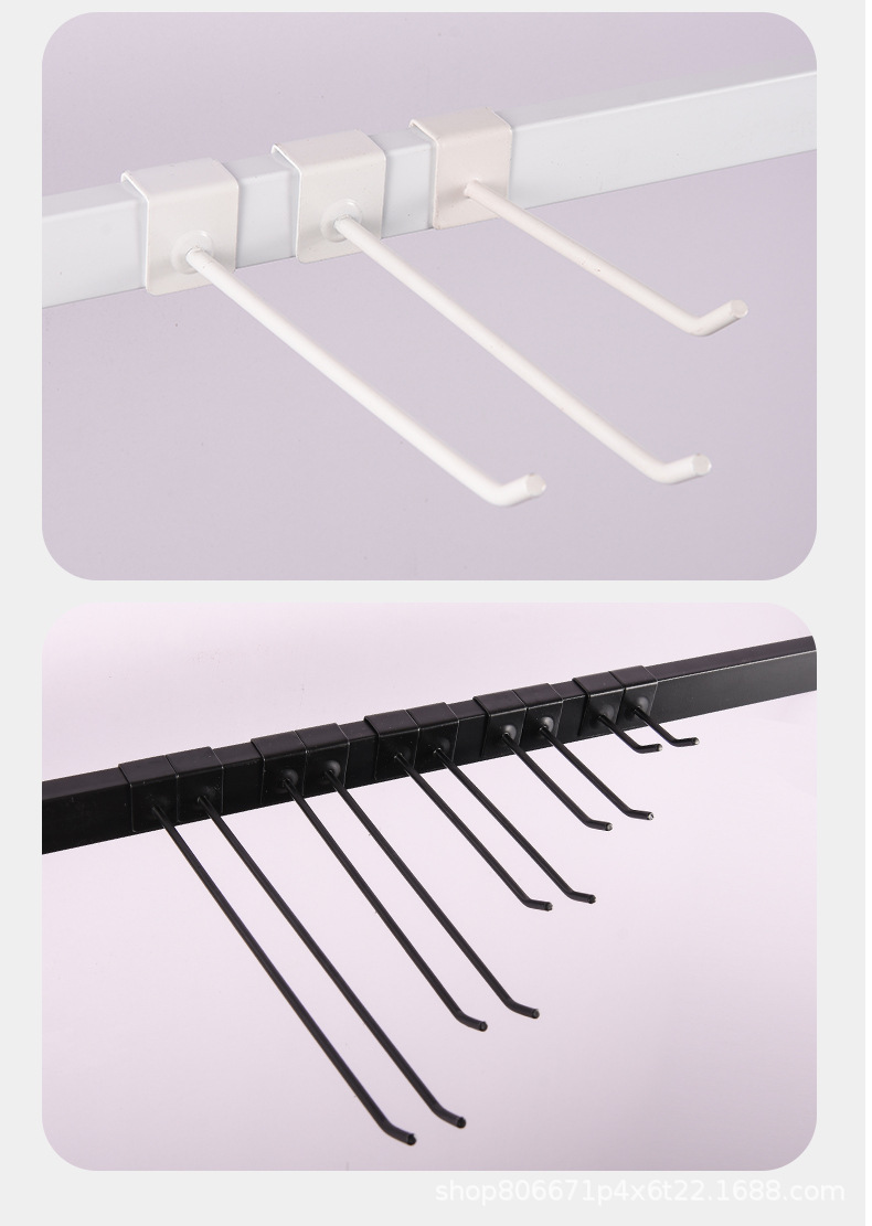 1.5 square tube hook, shelf hook, crossbeam hook, black, white and silver square tube hook, shelf square tube hook pic 18