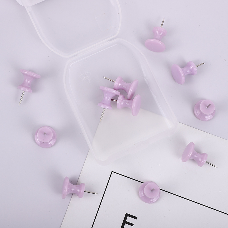 Ins-style macaron-colored paper clip set, box set, ball nails, I-shaped nails, dovetail clips, office binding, office wholesale pic 4