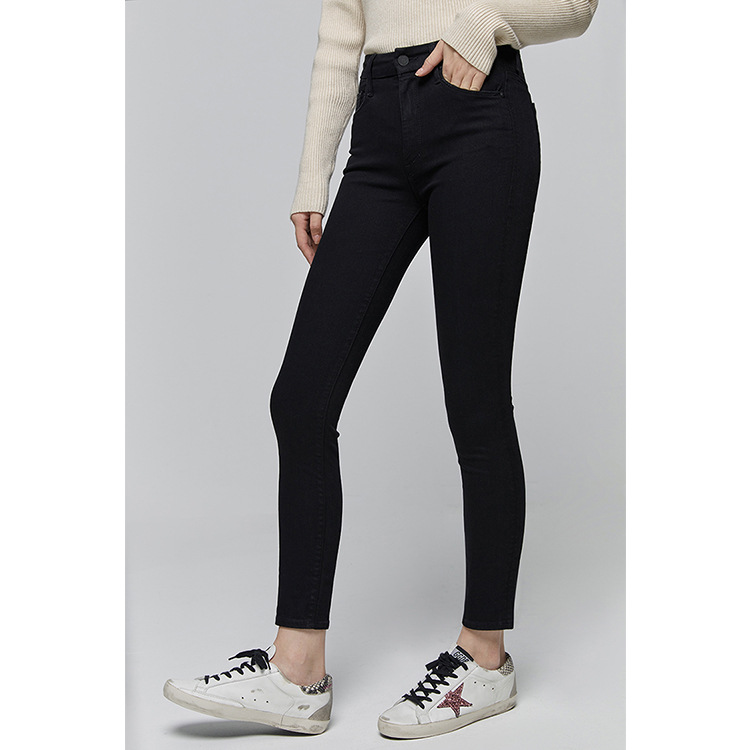 The new Mother high-waisted 9-inch high-elasticity skinny jeans, which are the same style as those worn by European and American bloggers, can lift the buttocks and make you look slimmer. Korean style jeans for women pic 9