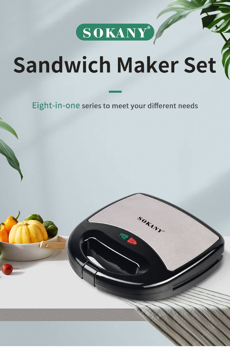 SOKANY140 Sandwich Machine, an 8-in-1 detachable plate cake, nut doughnut and waffle machine for foreign trade pic 2