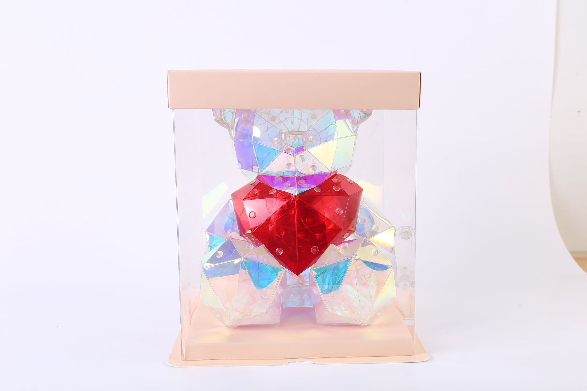 Colorful heart-shaped bear luminous lamp birthday creative decoration, popular heartwarming gift for girls wholesale pic 8