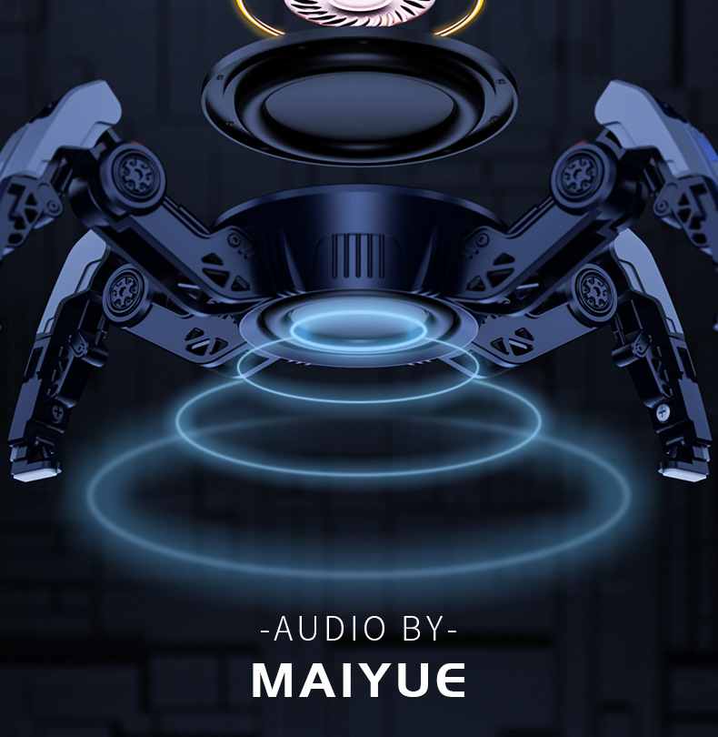 Jixie Wireless Bluetooth speaker, small subwoofer combination, mechanical RGB light, decorative item, mecha-style TWS connected speaker pic 17