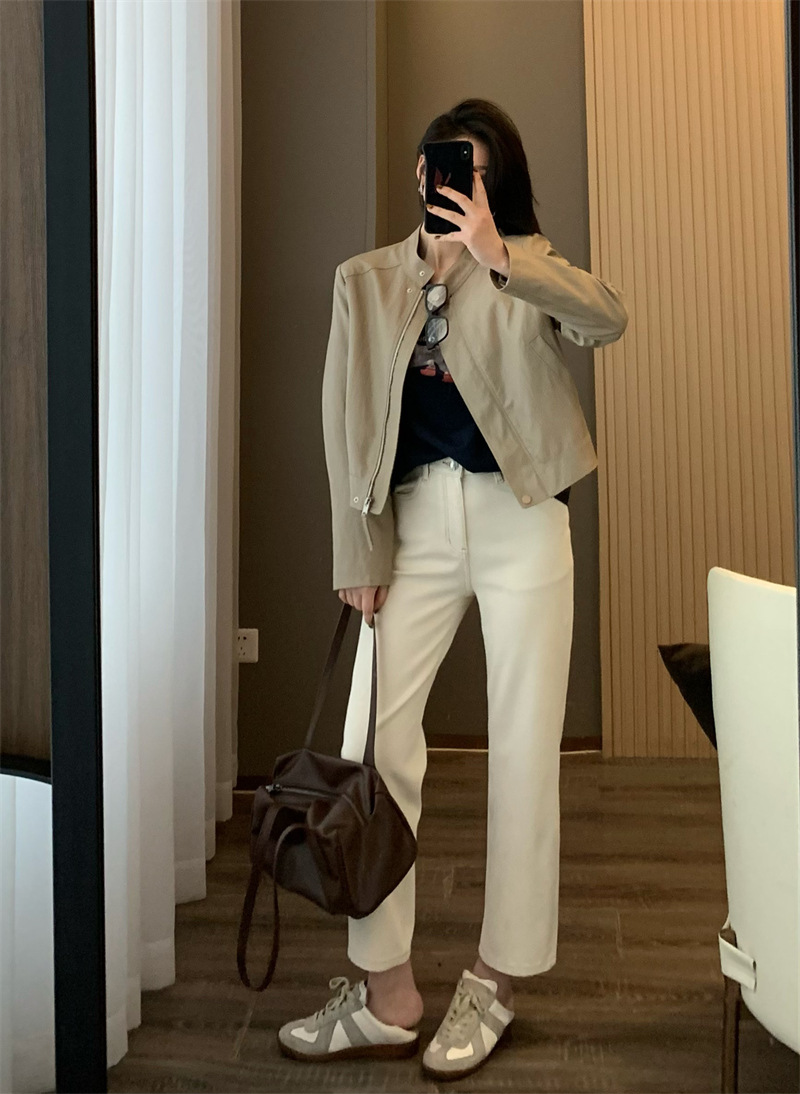 朵妮DN 莱赛尔亚麻360四面弹春夏亚麻透气高腰显瘦法棍裤牛仔裤女详情31