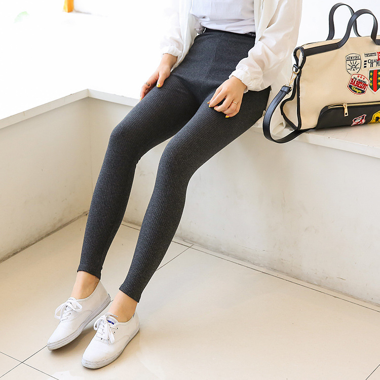Nine-inch vertical striped tights for women, new spring and autumn cotton skinny pants, wholesale from Yiwu pantyhose manufacturer pic 2