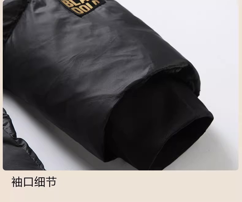 2023冬季新款黑金羽绒服男女同款保暖加厚连帽情侣简约白鸭绒外套详情16