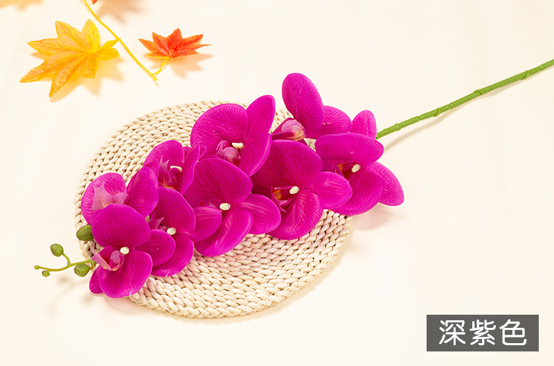 Artificial Phalaenopsis artificial flower home decoration artificial flower hand feel film 9-head Phalaenopsis artificial flower factory wholesale pic 31