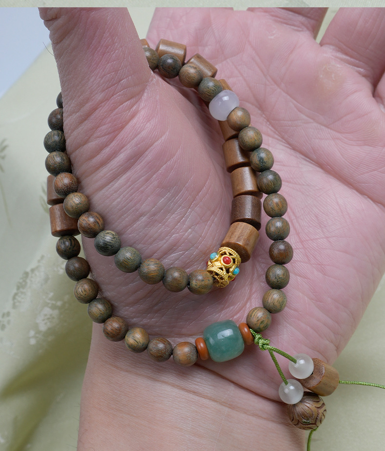 复古绿檀手串女森系学生手链情侣佛珠手串檀香手串中国风设计佛珠详情4