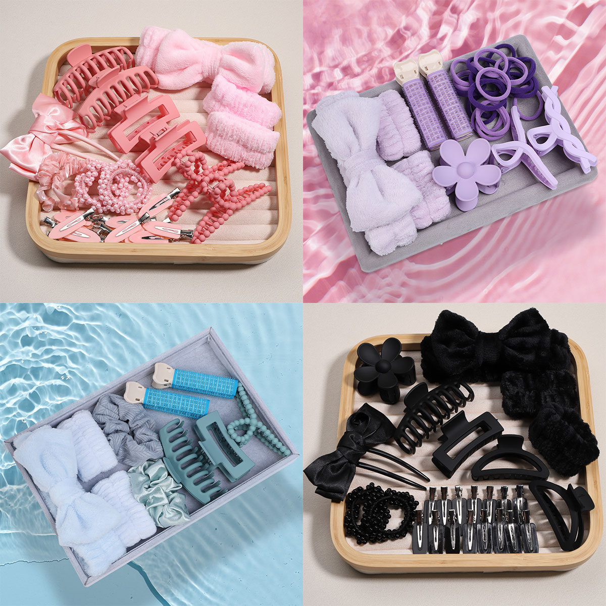 跨境新款拉丝鎏金鸡蛋花抓夹小号紫荆花编发碎发夹高级感金丝发饰详情1